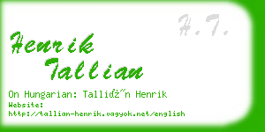 henrik tallian business card